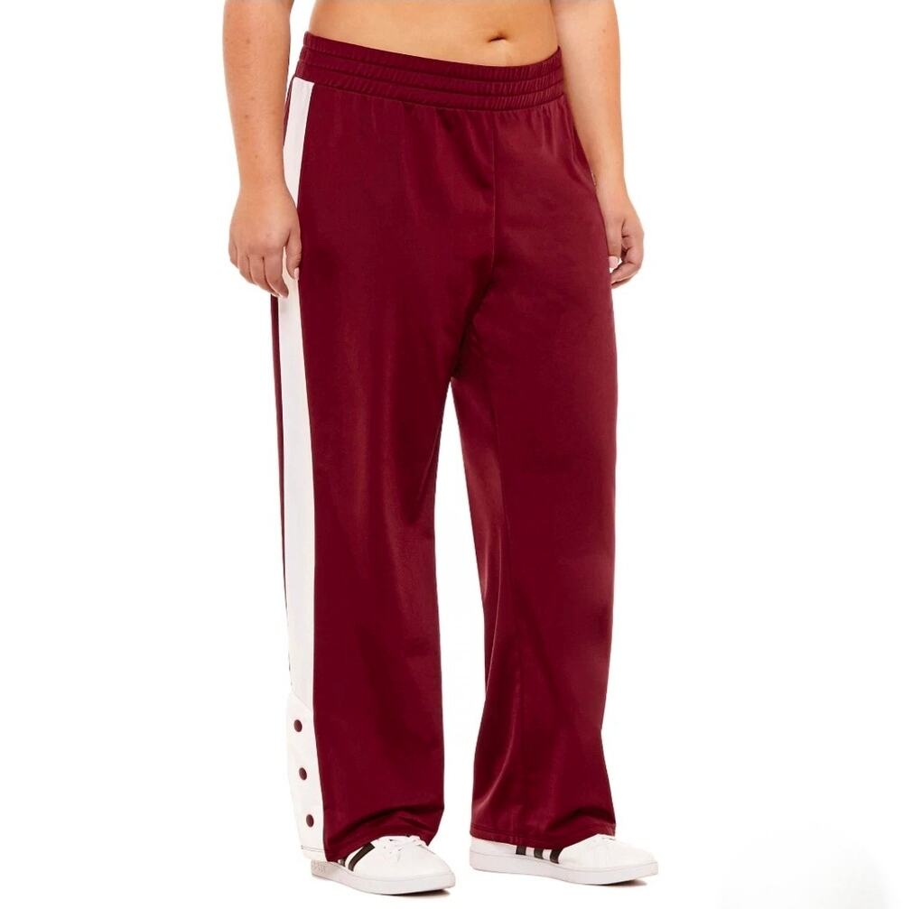New! Flirtitude Womens X Large White & Red 100% Polyester Flirty Jogger Pants